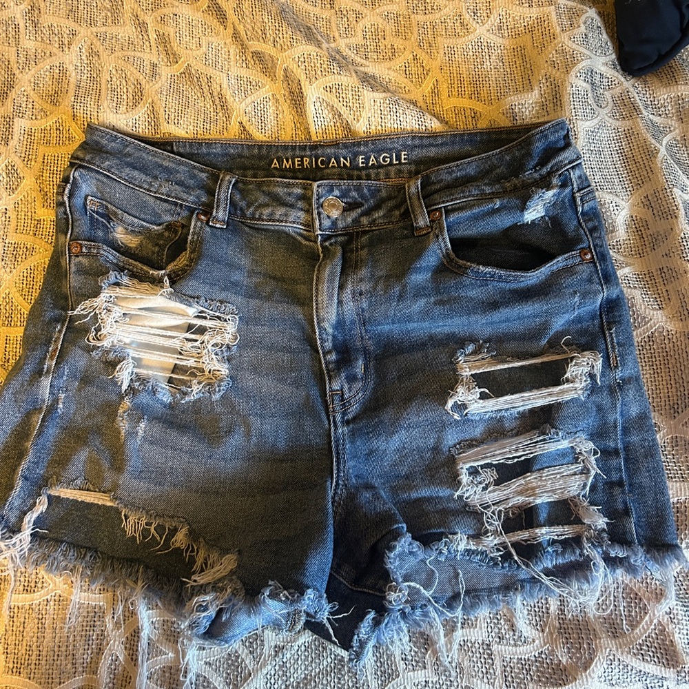 American Eagle Outfitters Ripped Blue Jean Shorts